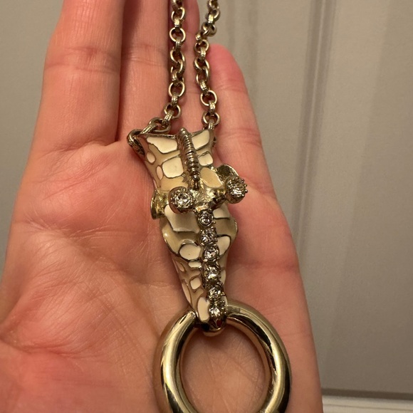 Chicos long Necklace with Enamel Giraffe Rhinestone Embellished Pendant - Picture 4 of 11